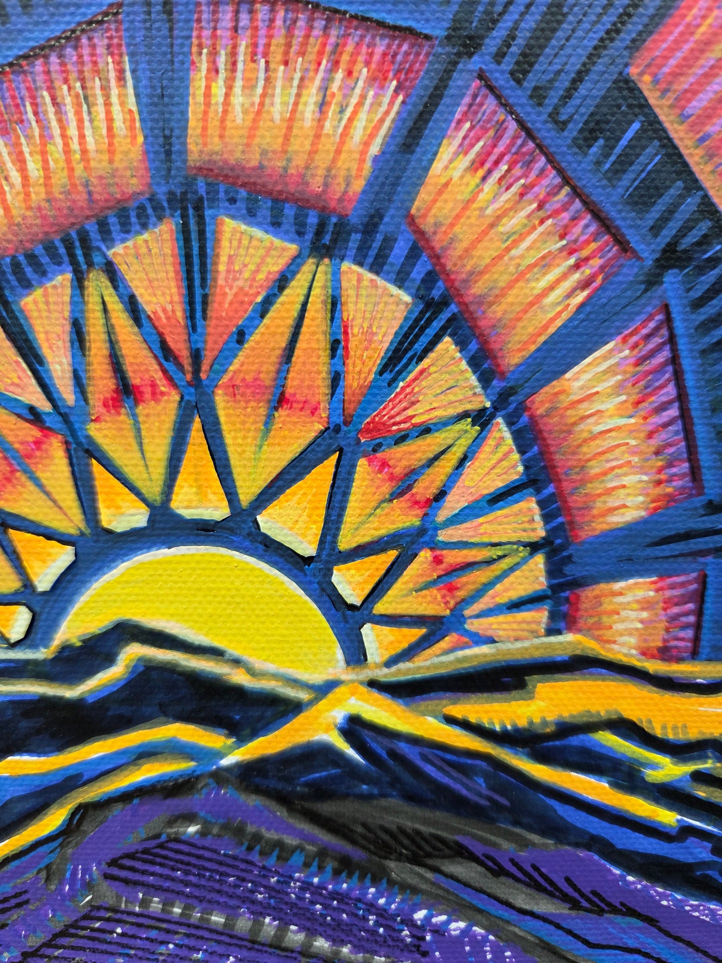 The Last Horizon · Broken Sky VI · 8×10 · Acrylic on Canvas · 2026