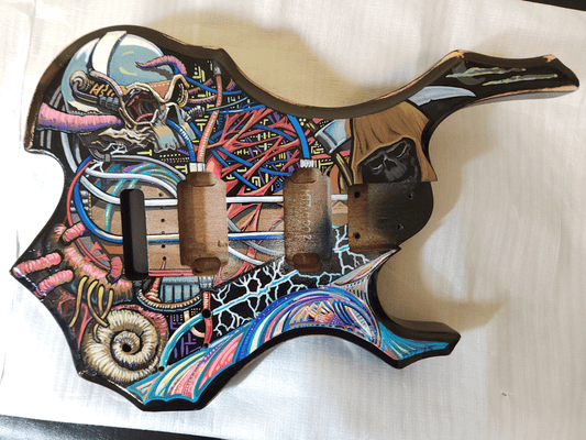 Bio-Mech Guitar Body - Hand Painted (Commissioned Work)