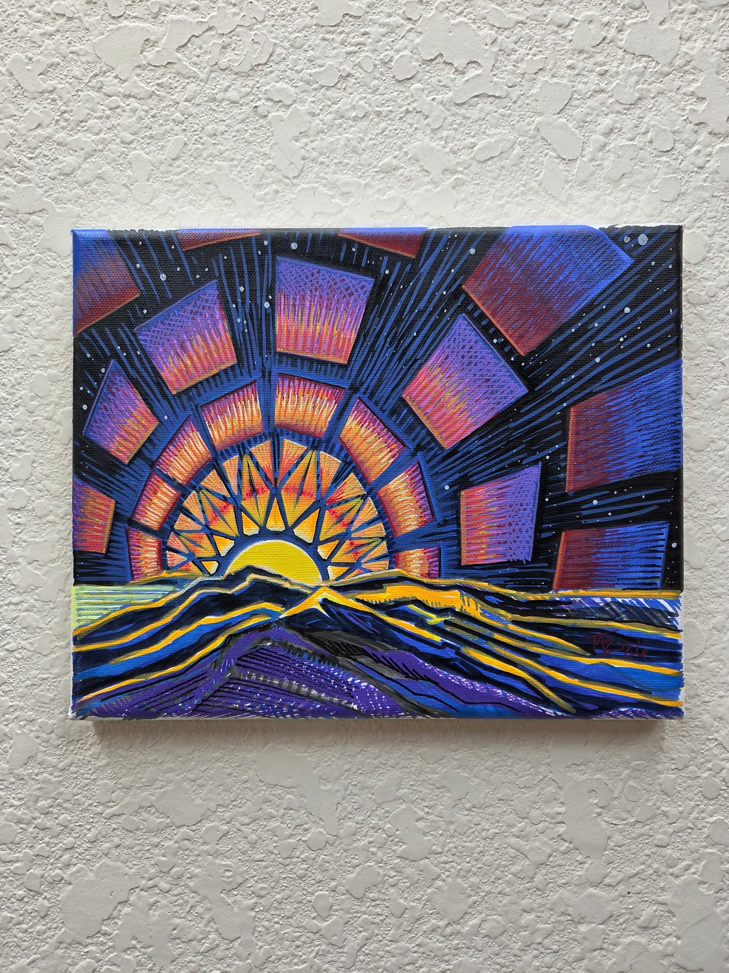 The Last Horizon · Broken Sky VI · 8×10 · Acrylic on Canvas · 2026