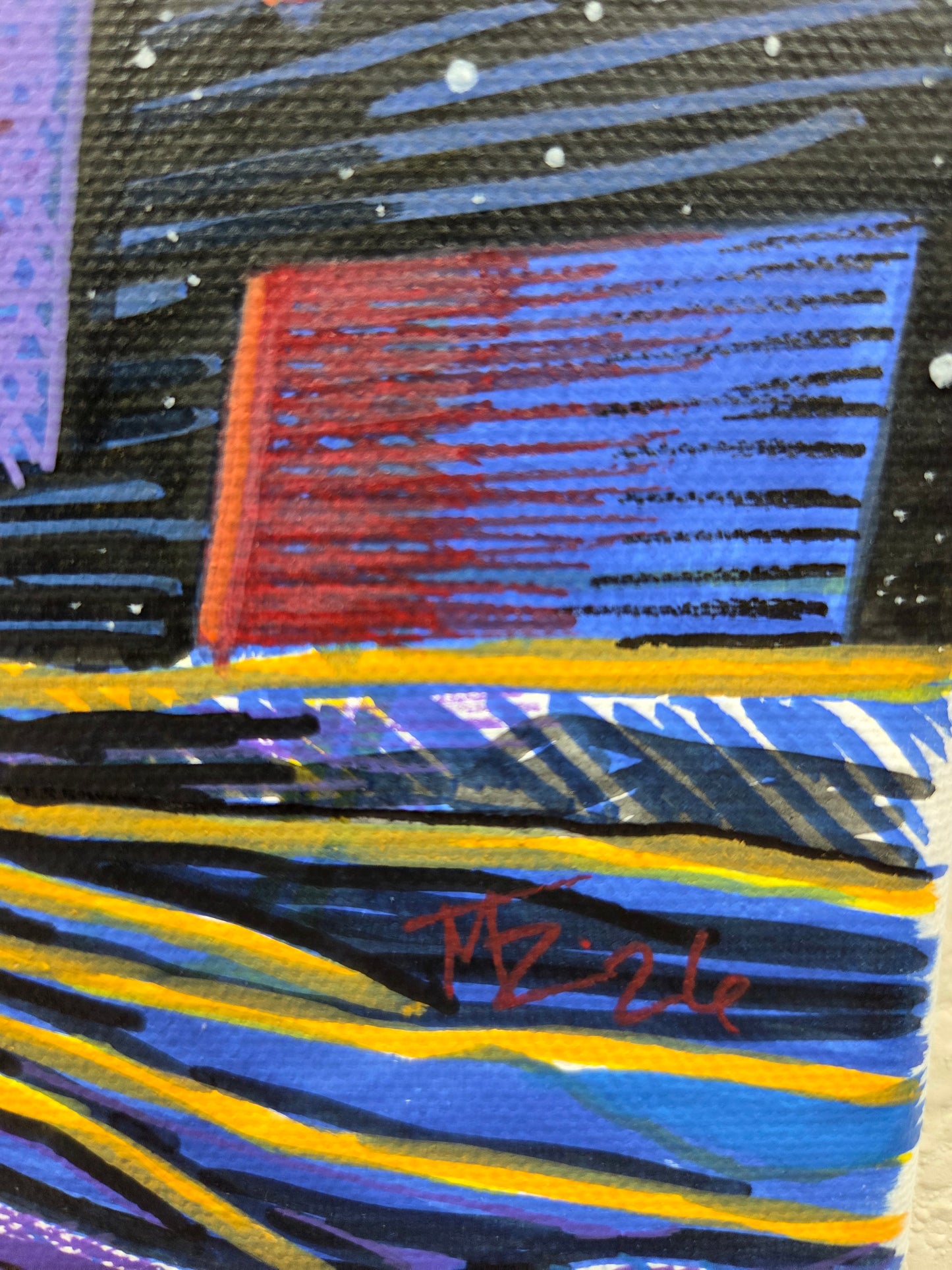 Fracture Point · Broken Sky IV · 8×10 · Acrylic on Canvas · 2026