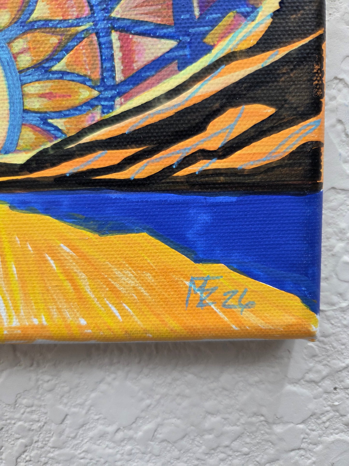 Lattice of Light · Broken Sky III · 8×10 · Acrylic on Canvas · 2026