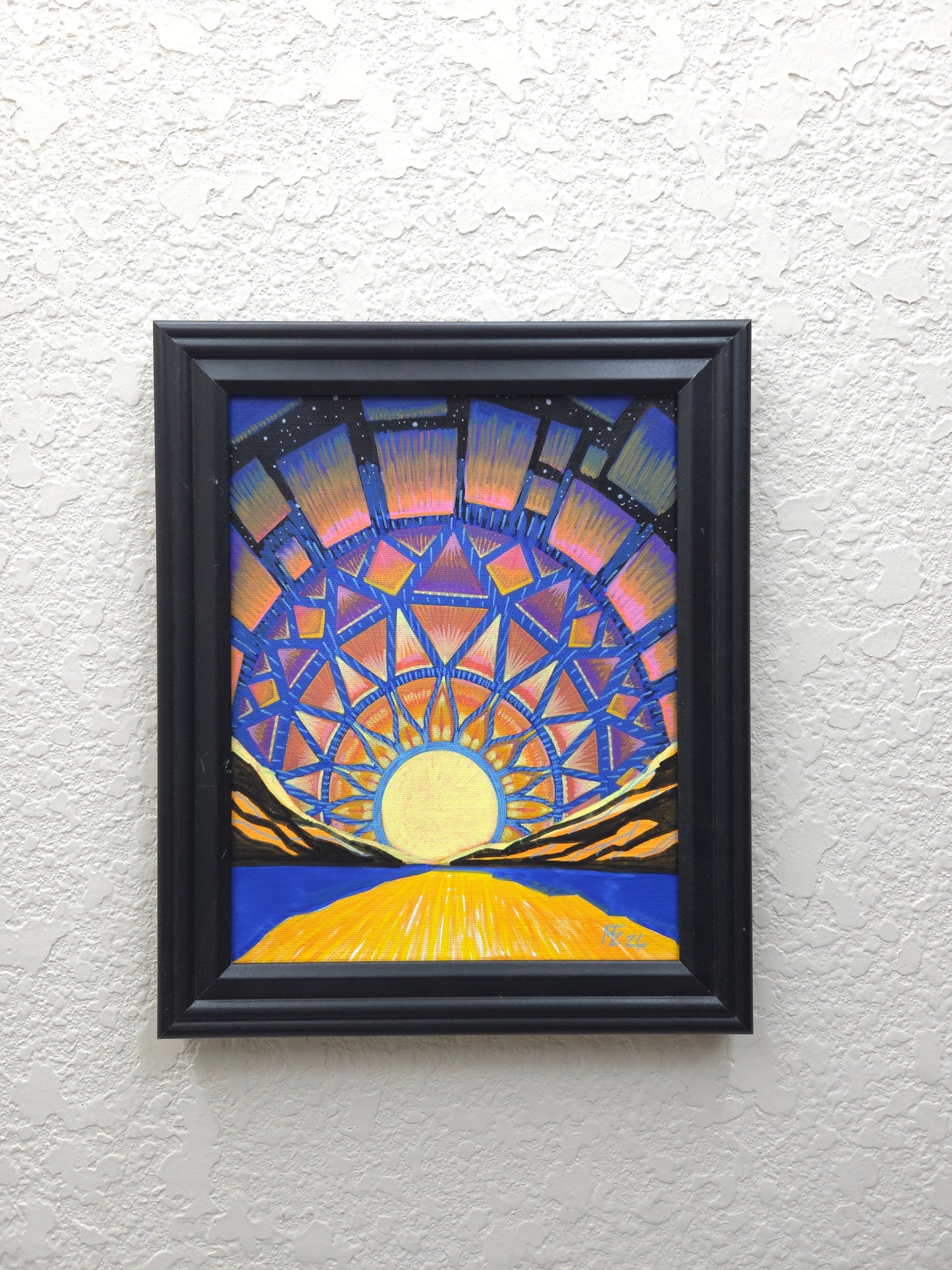 Lattice of Light · Broken Sky III · 8×10 · Acrylic on Canvas · 2026