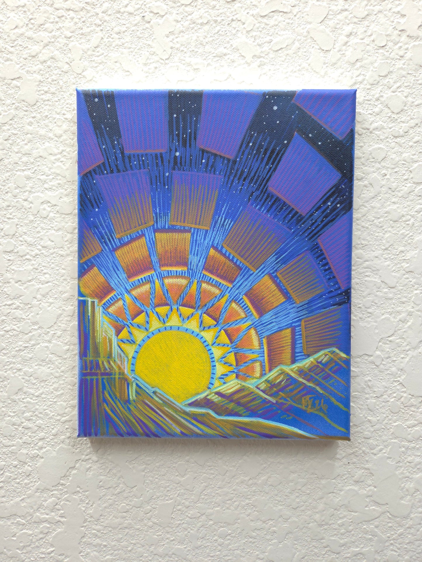 Fracture Point · Broken Sky IV · 8×10 · Acrylic on Canvas · 2026