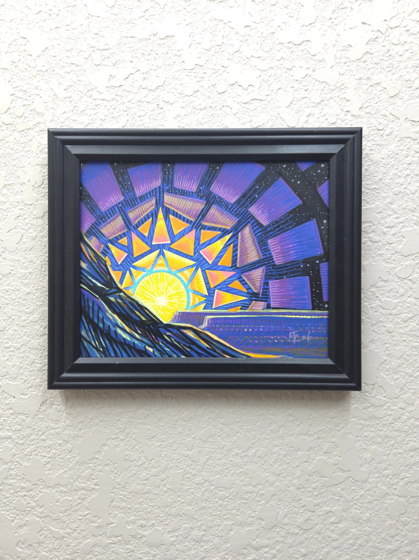 Diamond Hour · Broken Sky V · 8×10 · Acrylic on Canvas · 2026