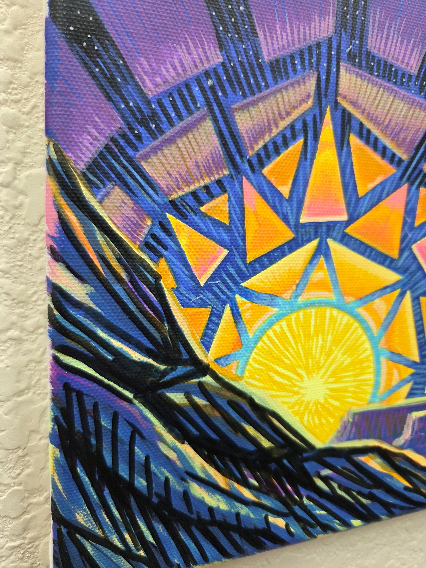 Diamond Hour · Broken Sky V · 8×10 · Acrylic on Canvas · 2026