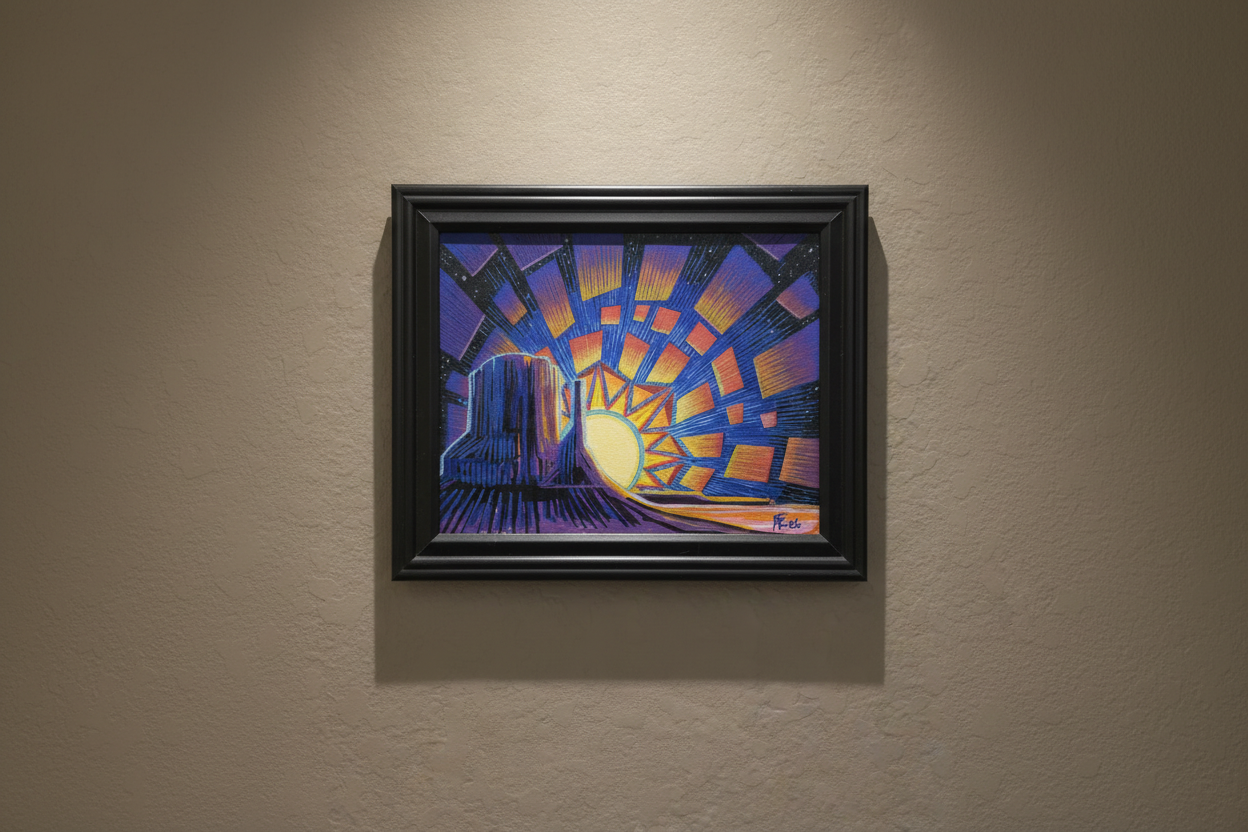 Shattered Sun at the Valley · Broken Sky II · Gallery Wall Mockup · Mark T. Zeilman
