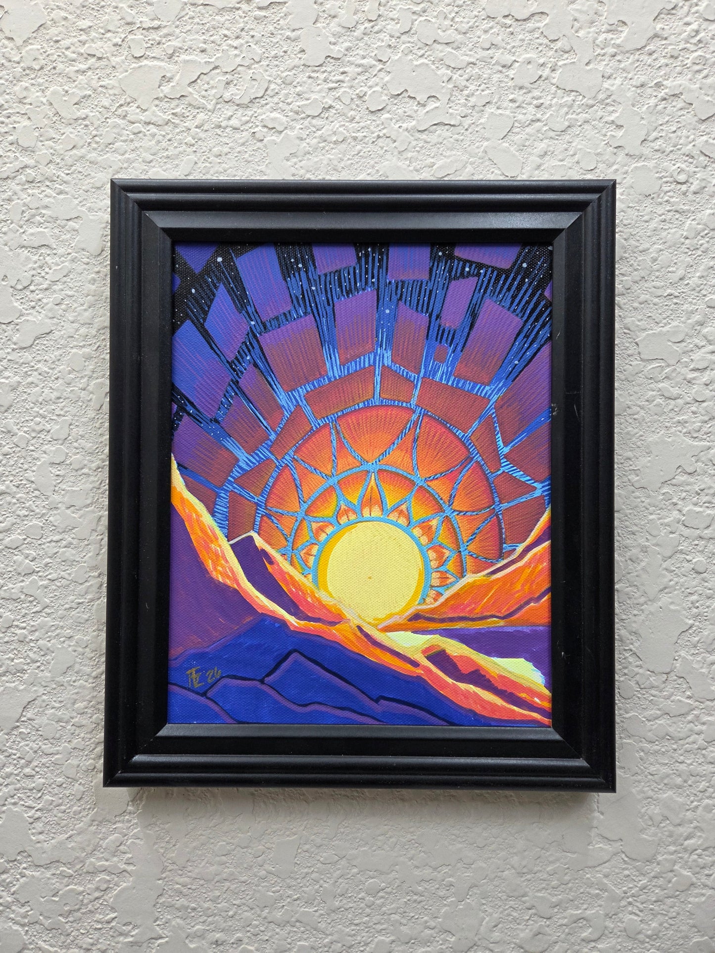 Cosmic Threshold · Broken Sky I · 8×10 · Acrylic on Canvas · 2026